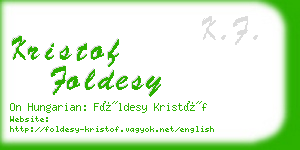 kristof foldesy business card